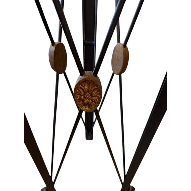 Metal Late 20th Century Niermann Weeks Attributed Tole Jardiniere Plant Stand For Sale - Image 7 of 9