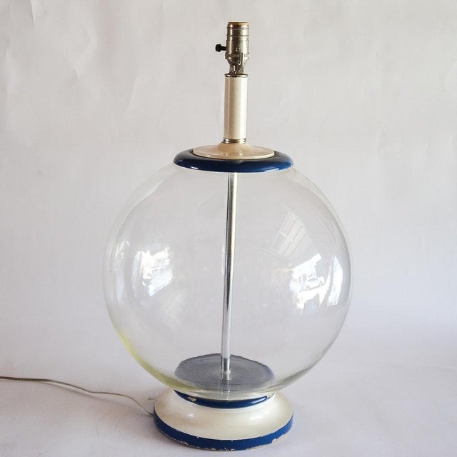 Vintage Clear Glass Fish Bowl Shaped Table Lamp Attributed To Murano Glass Chairish