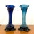 A beautiful pair of retro blue vases produced in Czechoslovakia in the 1960s. These elegant decorative pieces feature...