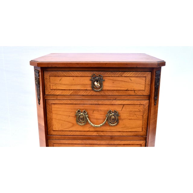 Baker Louis XVI Style Gilt-Metal Mounted Inlaid Tulipwood Lingerie Chest For Sale - Image 13 of 14