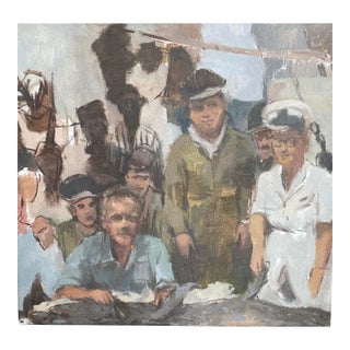 "Far at Sea" Original Nautical Oil Painting by Michelle Farro For Sale