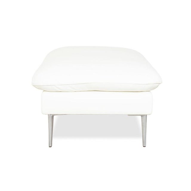 White Leather Ottoman from Willi Schillig For Sale - Image 8 of 11