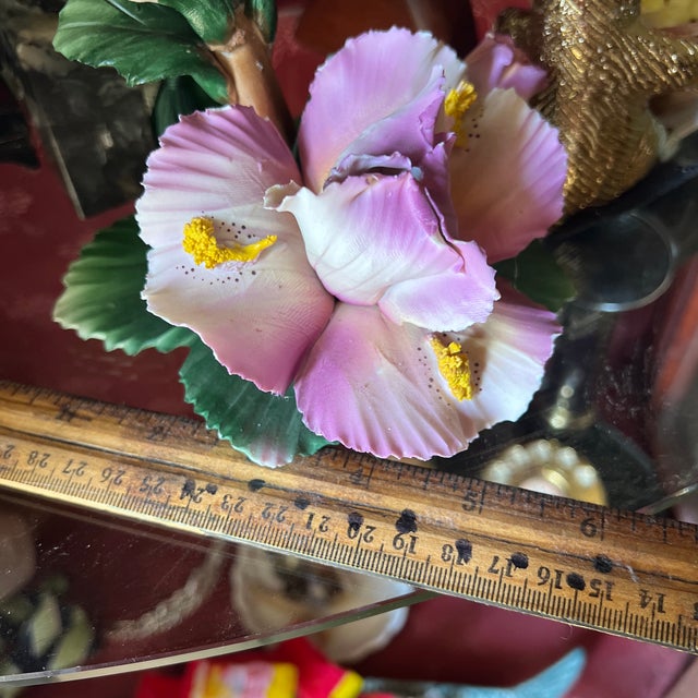 1970s Italian Capodimonte Floral Ceramic Decor Piece For Sale - Image 9 of 10