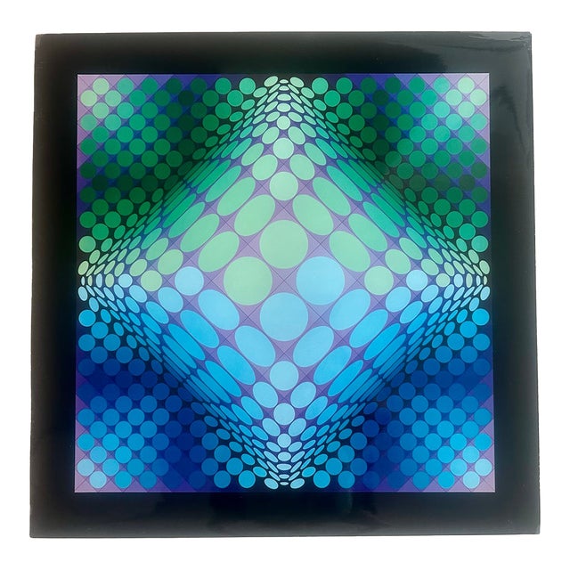 Victor Vasarely Edition Du Griffon Signed Print "Dell-3" Mid Century Modern Art For Sale