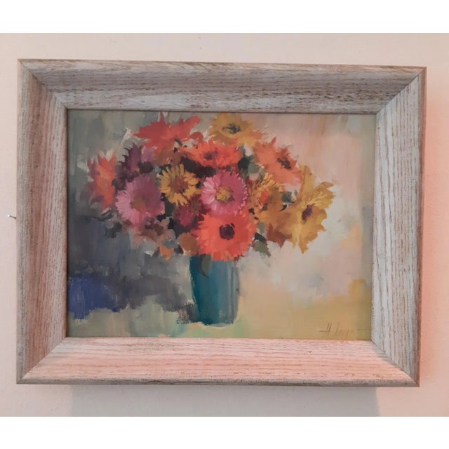 Floral Vase Still Life Painting Signed For Sale In Fayetteville, AR - Image 6 of 9