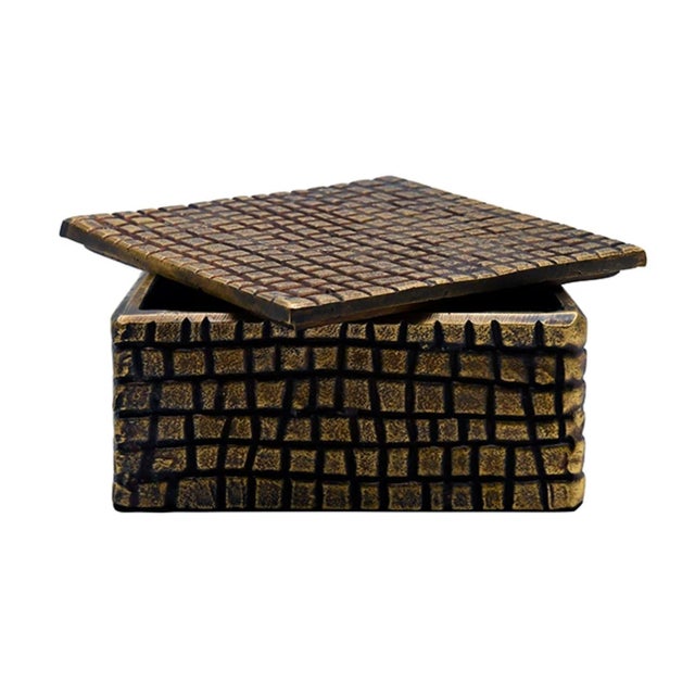 New special order item. Not vintage. Introducing the Lizzo Textured Brass Decorative Box - the perfect blend of elegance...
