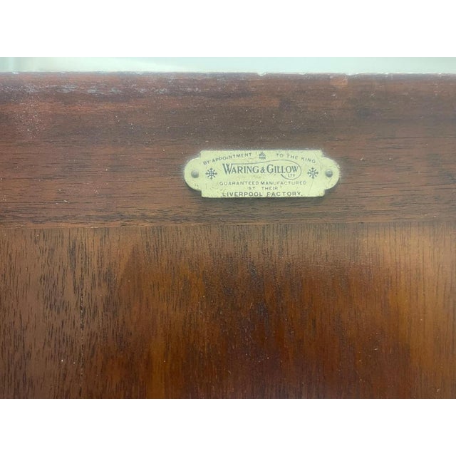 Waring & Gillow Walnut Burl Houskeeper Press With Original Metal Plaque For Sale In New York - Image 6 of 8