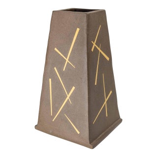 Mid-Century Modern Art Pottery Vase, Signed on Base For Sale