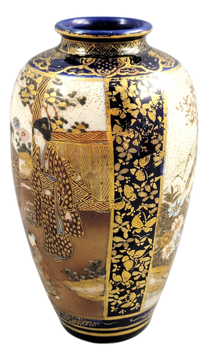 Antique Japanese Meiji Satsuma Vase by Kinkozan Circle, 1890