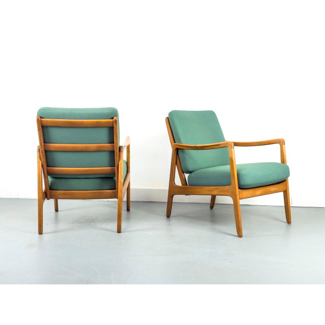 Wood Danish Model FD-109 Lounge Chair by Ole Wanscher for France & Daverkosen, 1950s, Set of 2 For Sale - Image 7 of 18