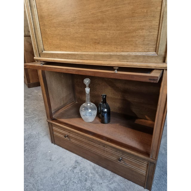 Vintage Modular Mahogany Bar Cabinet in the style of Globe Wernicke, 1960s For Sale - Image 12 of 18