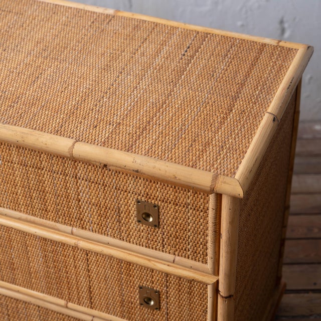 Dal Vera Woven Rattan Dresser, 1970s For Sale - Image 4 of 9