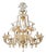 12 Lights Chandelier in Gold Plate and Murano Glass by Aggiolight For Sale