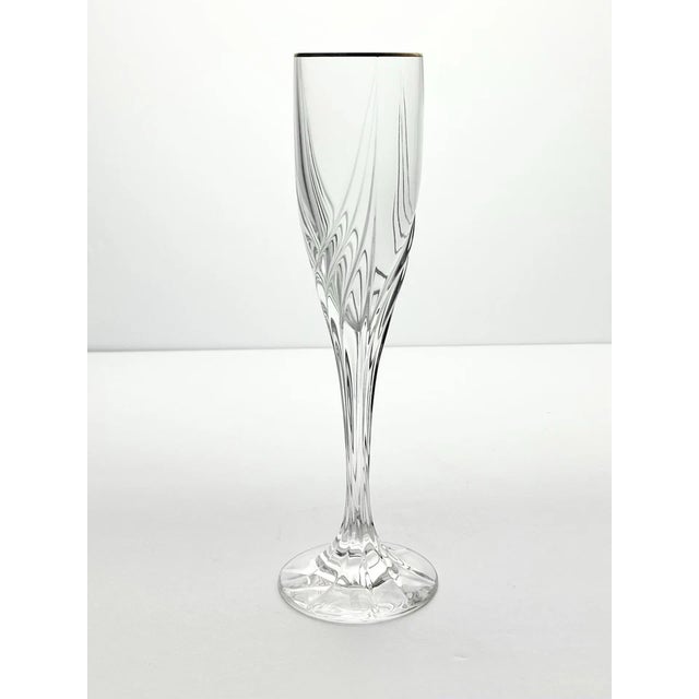 Lenox Lenox “Debut (Gold)” Crystal Fluted Champagne Glasses - Set of 5 For Sale - Image 4 of 6