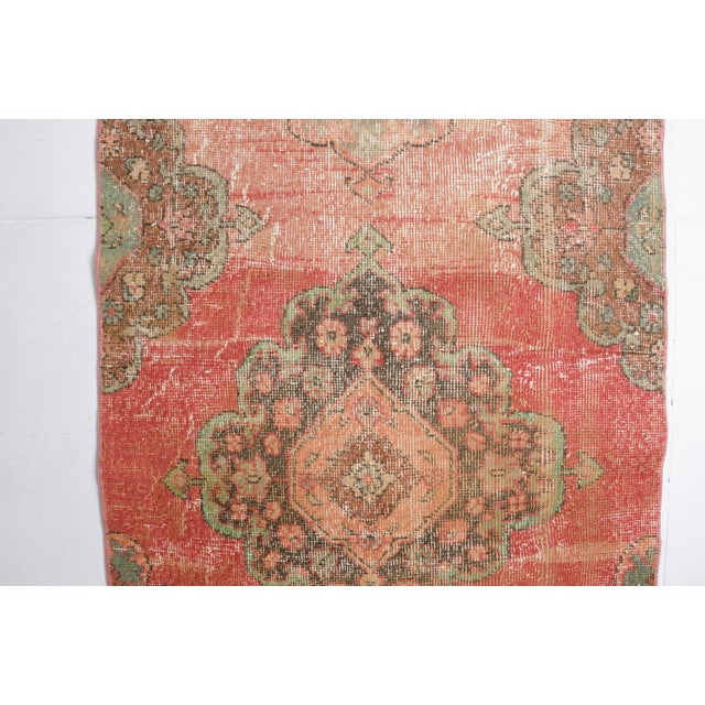 Oushak Vintage Orange Runner For Sale - Image 6 of 10