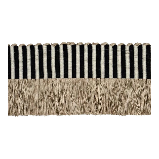 Schumacher Graphic Fringe in Black For Sale