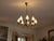 Fog & Mørup, Danish Mid-Century Modern, Tulip Chandelier or Pendant Light, Opal Glass, Brass, Denmark, 1950s A tulip...