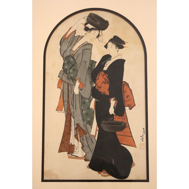 Late 19th century Meiji period Japanese woodblock print. After a painting in the MET, NYC, by Katsushita Hokusai...
