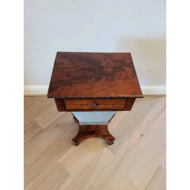 English Early 19th Century English Regency Period Sewing Table For Sale - Image 3 of 11