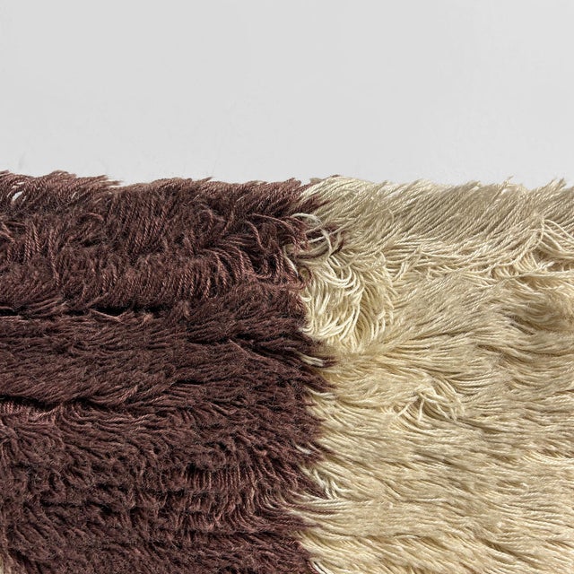Italian Modern Medium-Pile Rug in Beige, Red and Brown, 1970s For Sale - Image 3 of 8