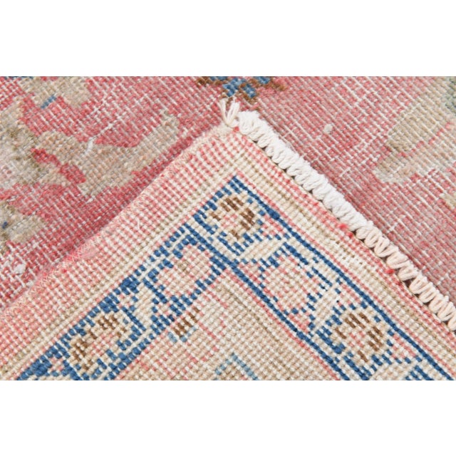 Vintage Pastel Light Pink Floral Design Rug For Sale - Image 10 of 13