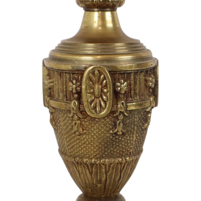 Metal Classic Empire French Brass Table Lamp, 1950s For Sale - Image 7 of 18