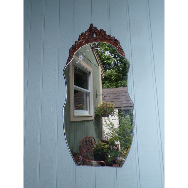 Art Deco Vintage Art Deco Venetian Style Etched Wall Mirror For Sale - Image 3 of 12
