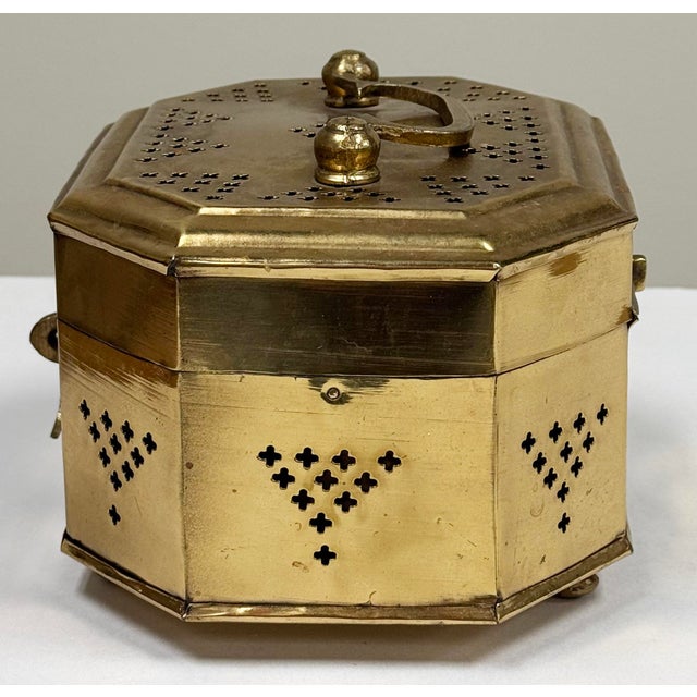 Brass Large Vintage Brass Cricket Box* For Sale - Image 8 of 9