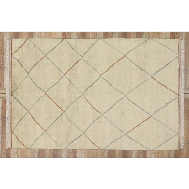 Contemporary Moroccan Rug With Warm Minimalist Style - 06'09 X 10'07 For Sale - Image 9 of 10