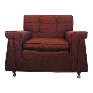 1950s Vintage Kroehler Mid Century Modern Brown Club Chair For Sale