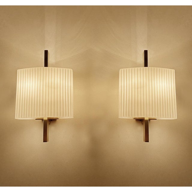Mid-Century Modern Vintage Space Age Brass Sconces from Hillebrand Lighting, 1960s, Set of 2 For Sale - Image 3 of 18