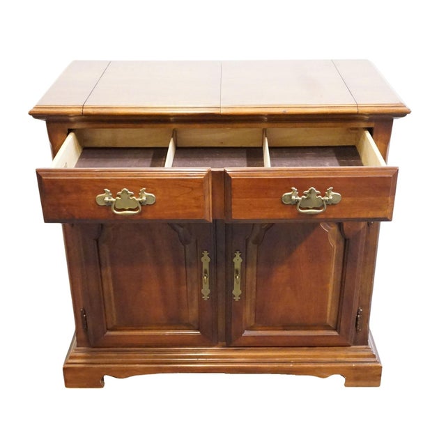 Bernhardt Furniture Solid Cherry Traditional Style 49" Flip Top Server Buffet For Sale - Image 12 of 18