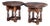 Pair Rustic Continental Baroque Style Octagonal Single-Drawer Side Tables For Sale