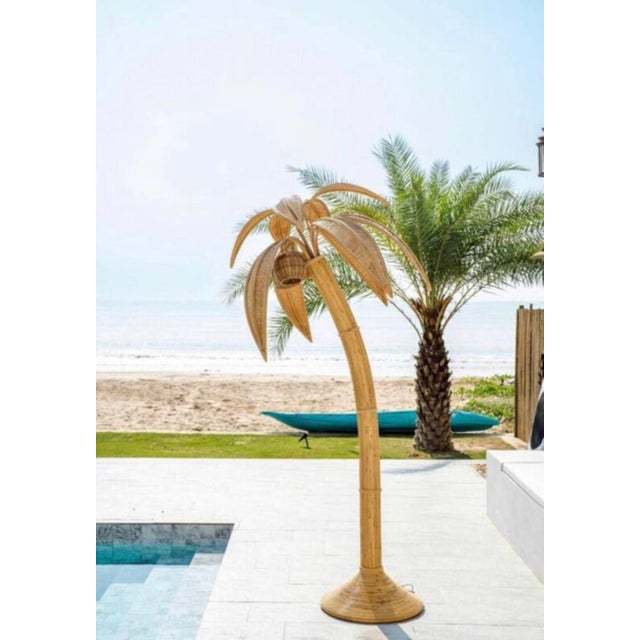 Rattan Coconut Floor Lamp, 1990s For Sale - Image 10 of 11