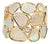 Opal Diamond Wide Band Ring Sz 6.5 18k Yellow Gold Mosaic Statement Jewelry For Sale