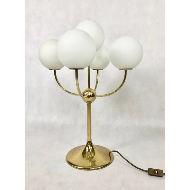 1960s Space Age Sputnik Table Lamp in Brass by Max Bill for Temde, 1960s For Sale - Image 5 of 9