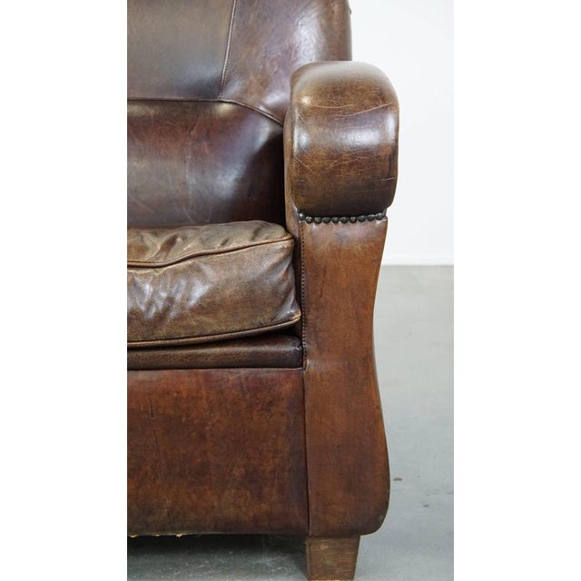 Club Chair in Dark Sheepskin For Sale - Image 9 of 14