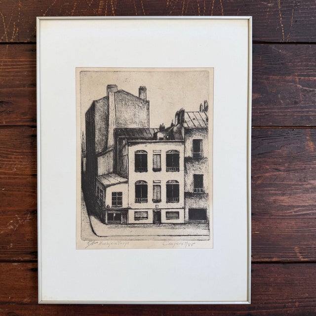 Caeyers M., Corner in Paris, 1965, Etching, Framed For Sale - Image 9 of 9