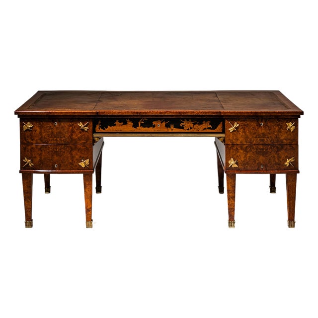 Antique Italian Thuya Burl Desk, 1900 For Sale
