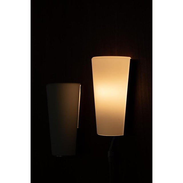 White Wall Lamps from Glashutte Limburg, Set of 2 For Sale - Image 8 of 9