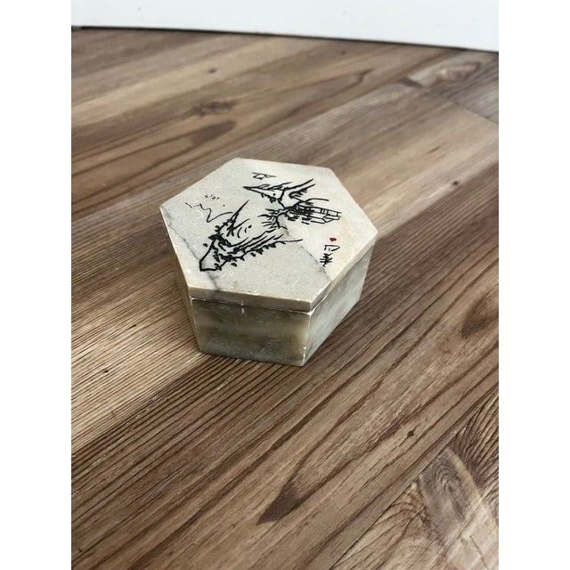 Ceramic Vintage Chinese Stone Trinket Box For Sale - Image 7 of 7