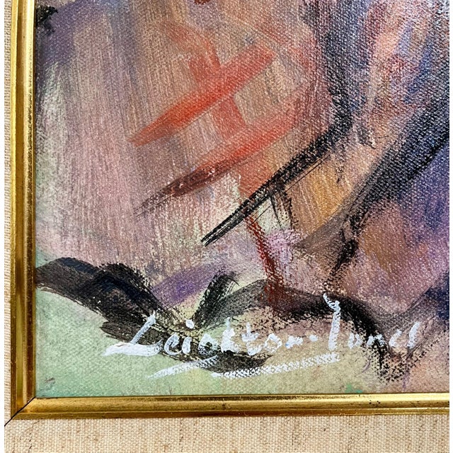 Barry Leighton-Jones, British Sad Clown Boy Oil Painting on Canvas Barry Leighton Jones Circus Scene, c. 20th century For Sale - Image 4 of 4