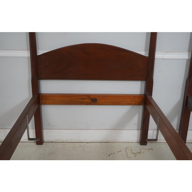 Pair Berwyn Cabinetmaker Bench Made Mahogany Twin Beds For Sale - Image 4 of 12