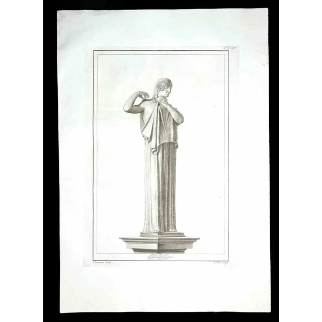 Ancient Roman statue, from the series "Antiquities of Herculaneum", is an original etching on paper realized by Carlo...