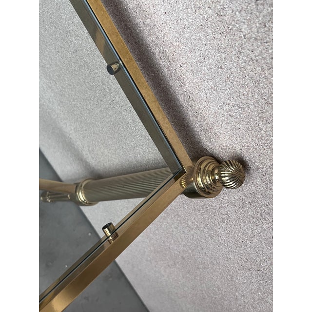 Mid-Century Double Tray Bronze & Glass Coffee Table in Maison Jansen Style For Sale - Image 10 of 12