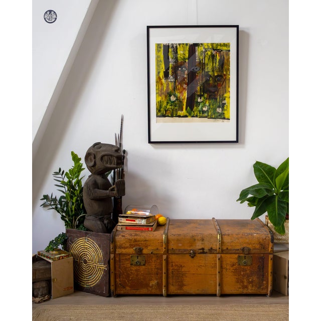 Postmodern Two Faces, Chef de Mulu, Acrylic on Paper For Sale - Image 3 of 5