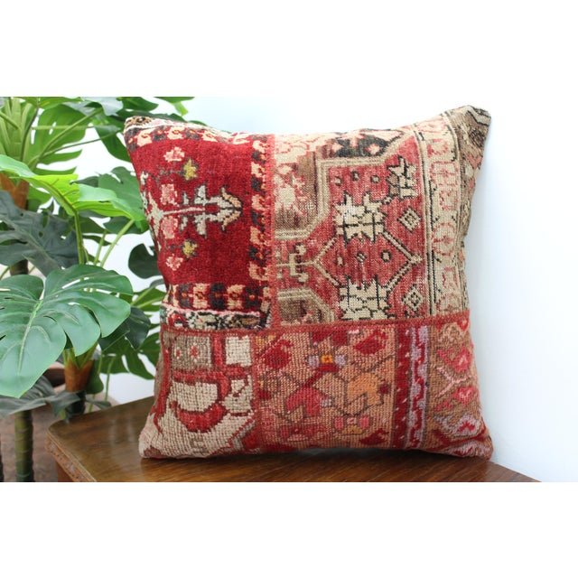 Ruby Red Turkish Decorative Pillow Cover - 19"x19" For Sale - Image 8 of 12