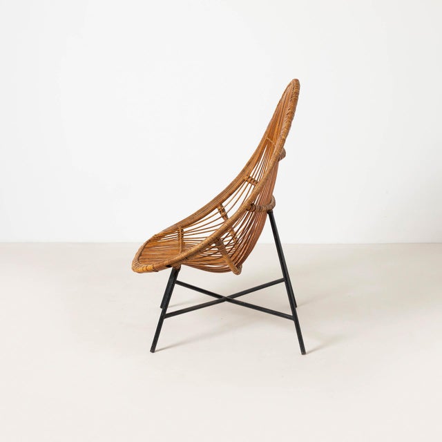 Mid-Century Modern Wicker Chair from Uluv Krásná Jizba, 1950s For Sale - Image 4 of 9
