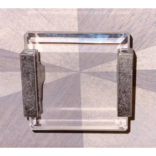 Organic Modern Greige and Gray Wood Writing Desk For Sale In Atlanta - Image 6 of 9