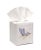 Blue Deck Chair Tissue Box Cover White Linen & Cotton, Embroidered For Sale - Image 4 of 5